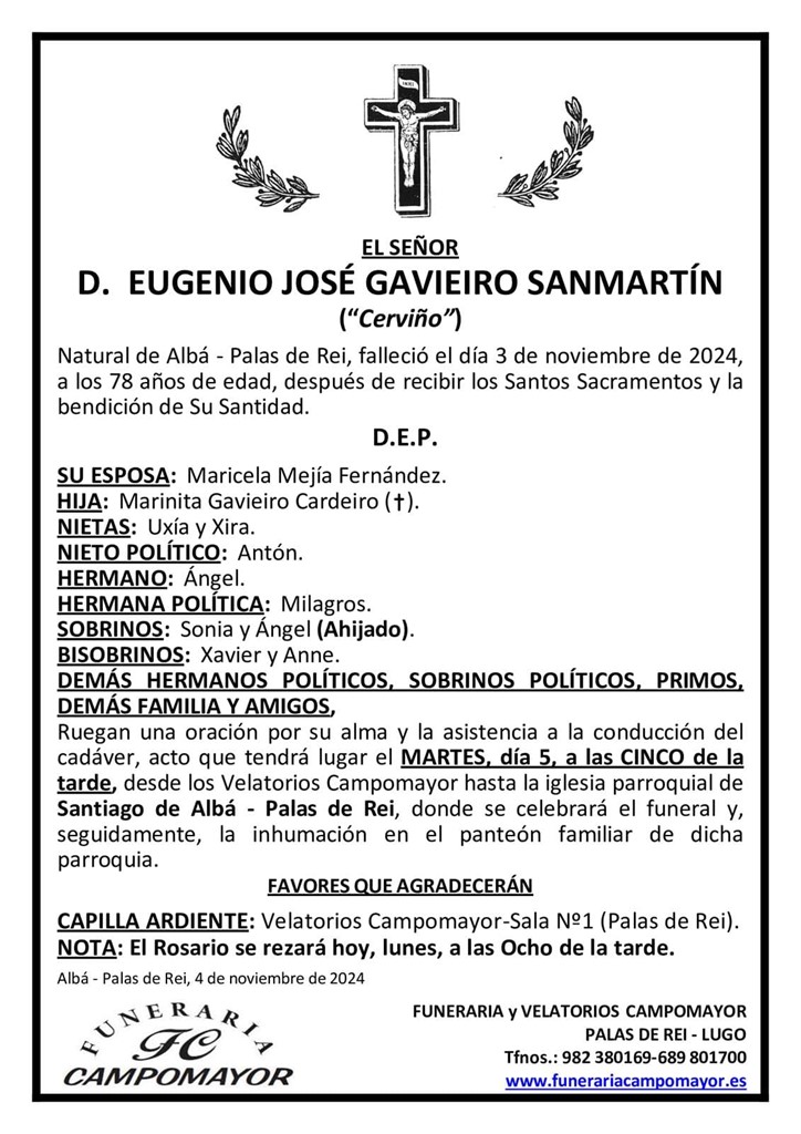 EUGENIO JOSÉ GAVIEIRO SANMARTÍN