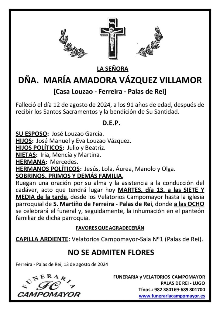 MARÍA AMADORA VÁZQUEZ VILLAMOR